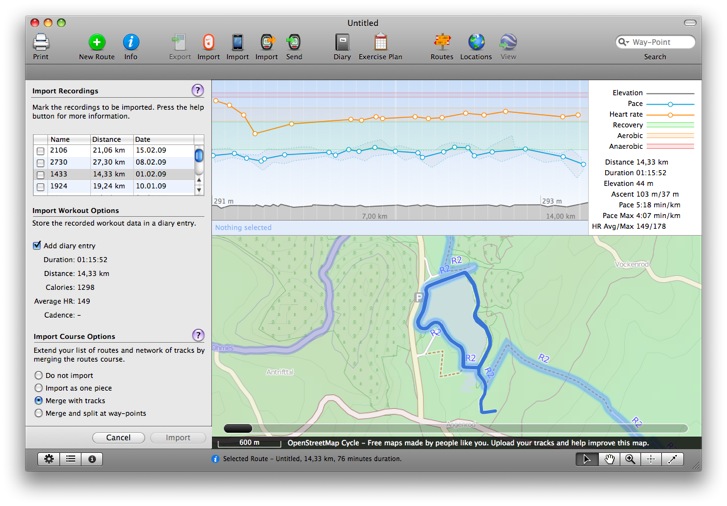 TrailRunner - Mac X route and training for Garmin GPS or Nike+ SportBand